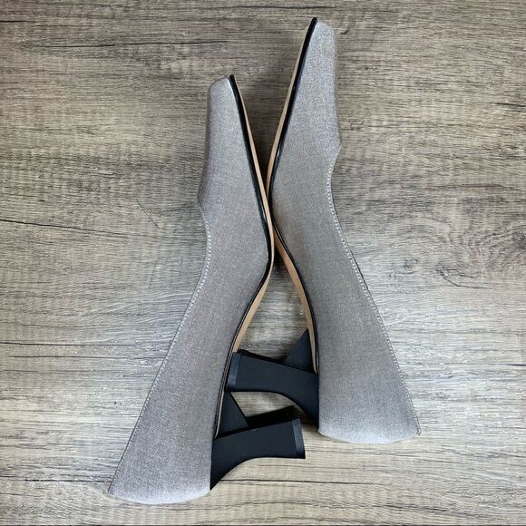 Sacha London Square Toe pumps~Size 7AA~Pewter - Picture 5 of 10